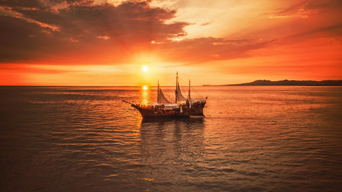 Pirate ship at sea representing Blox Fruits codes